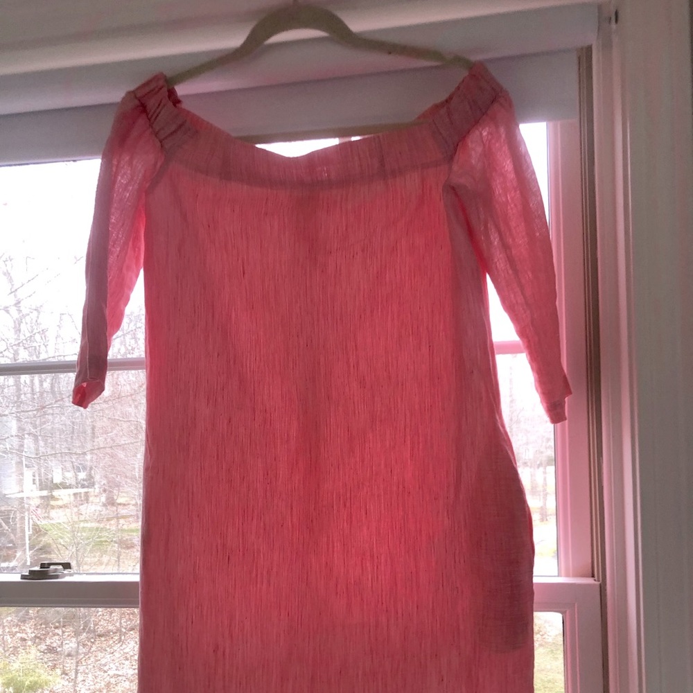 Poeta Off the Shoulder Linen Summer Dress